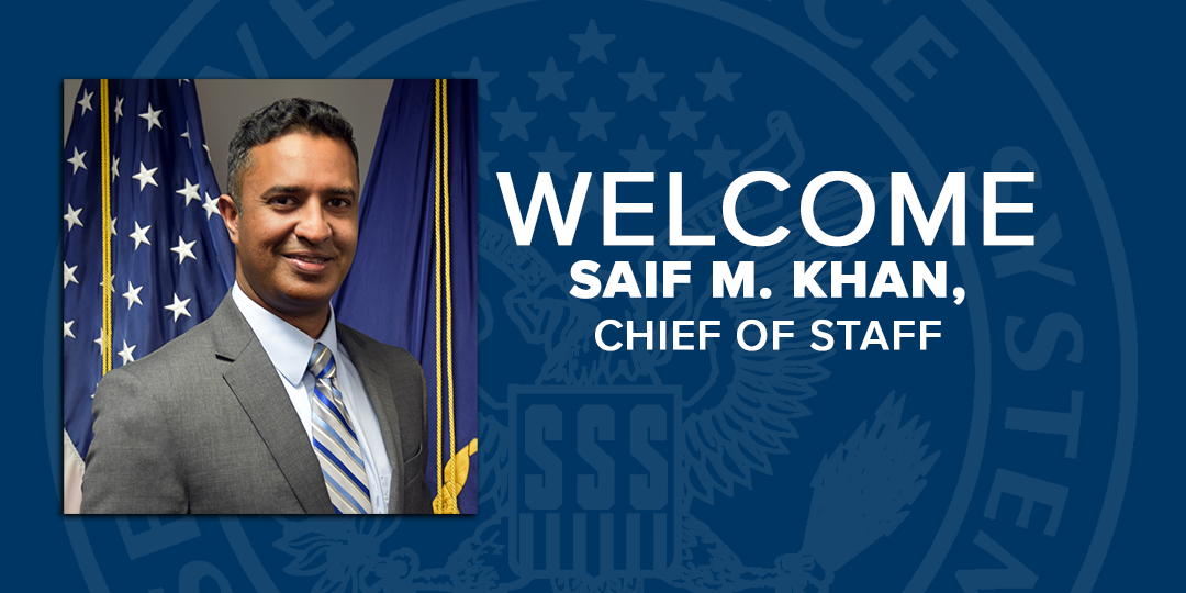 Mr. Saif M. Khan Appointed Selective Service System Chief of Staff